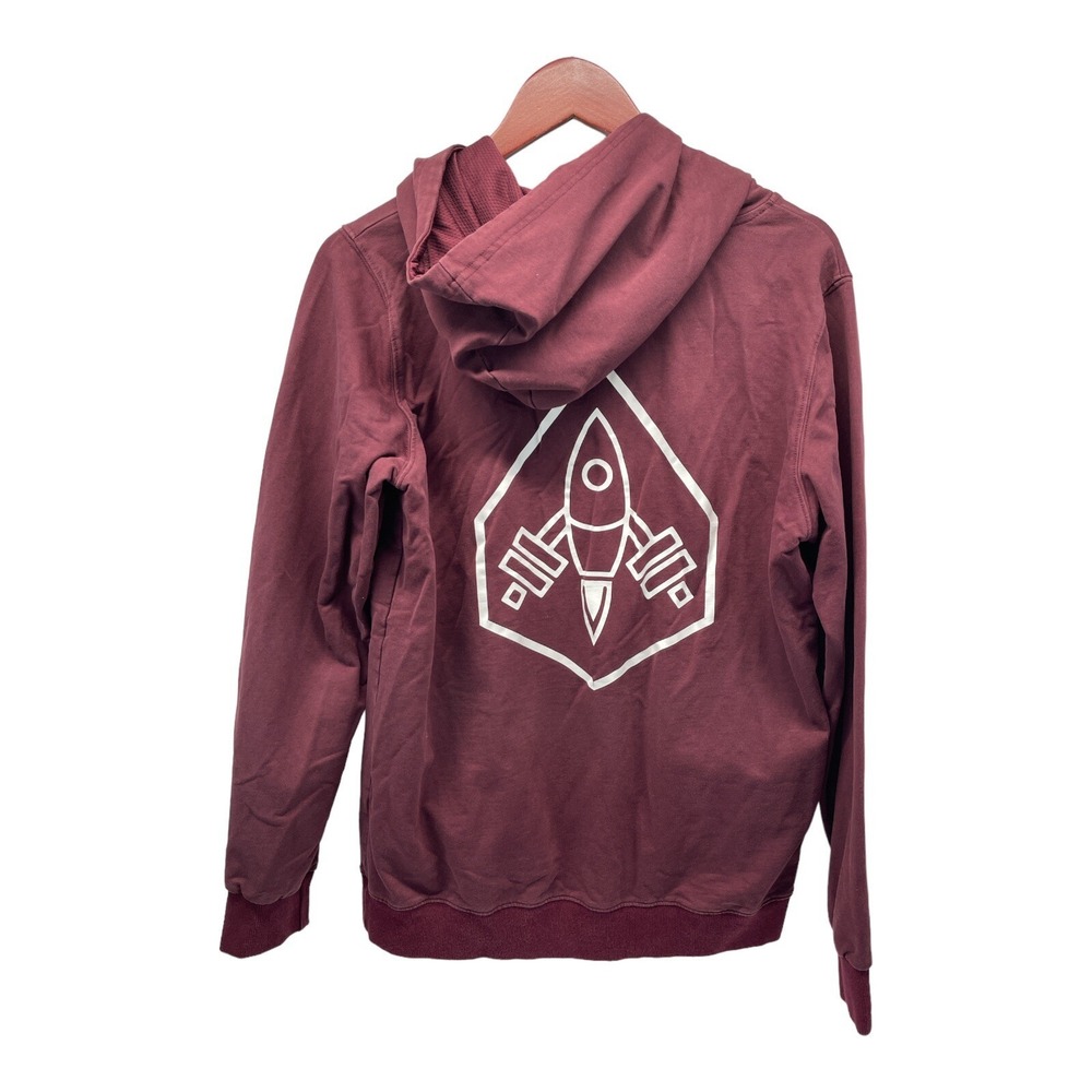 Top Fitness Men's Women's Large Maroon Pouch Pocket Hoodie